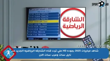 شاهد مباريات 2025 بجودة HD على تردد قناة الشارقة الرياضية الجديد عبر نايل سات وعرب سات الآن